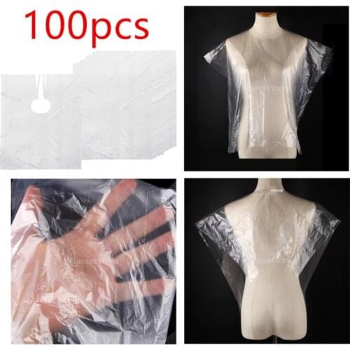 50/100pcs Disposable Hairdressing Capes Hair Cutting Capes Gowns Barber Aprons Transparent Hairdresser Cloth 64x84cm