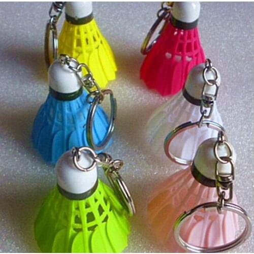 500pcs/lot fedex fast Colorful badminton keychain for sports key chain keyring Pendant key ring Plastic key ring
