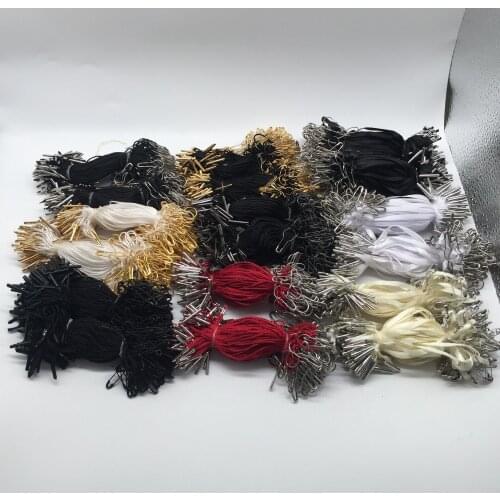 500Pcs/Bag Ribbon With Cucurbit Pin Garment Tags Hang String Snap Lock Loop Fastener Hook Ties Tablets Accessories