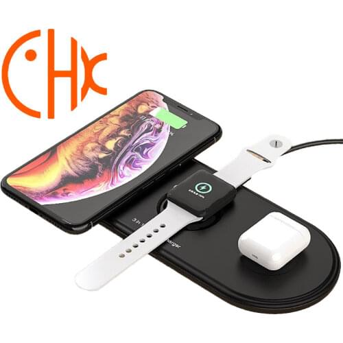 3 in 1 Wireless Charger Pad for iPhone 3in1 Wireless Charging Pad Induction Charger for iPhone SE 11 Airpods Apple Watch 5 4 3 2