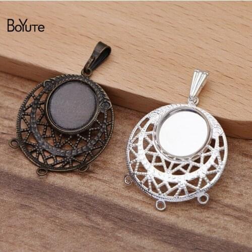 BoYuTe Custom Made (200 Pieces/Lot) Fit 12MM Cabochon Blank Pendant Base Diy Handmade Jewelry Accessories