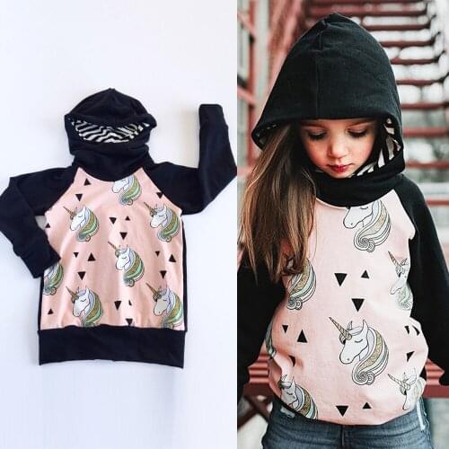 Baby Unicorn Hoodie Sweatshirt Kids Baby Girls Long Sleeve Unicorn Hoodie Tops Outfits Spring Autumn Kids Clothes Outwear