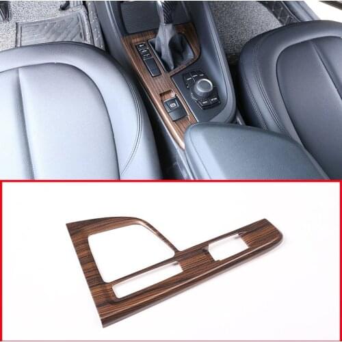 Pine Wood Grain ABS Chrome Gear Shift Panel Sequin Cover Trim For BMW X1 F48 2016-2018 Car Accessories For LHD