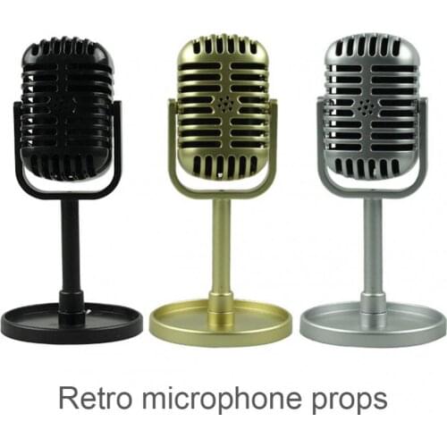 Simulation Classic Retro Dynamic Vocal Microphone Model Mic Universal Stand Prop for Live Performance Studio Record
