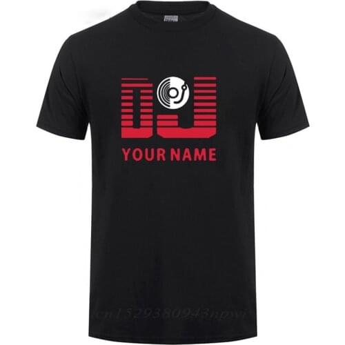 Customized With Your Name Logo DJ Personalized Surname Printed T Shirt For Men Male Short Sleeve Hip Hop T-Shirt Cotton Tshirt