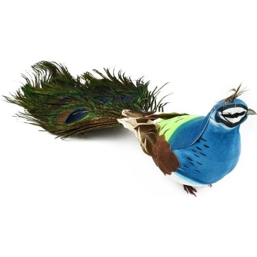 Handmade Artificial Peacock Bird Feathered Lawn Figurine Ornament Animal Bird Garden Bird Prop Decoration Crafts Sculpture
