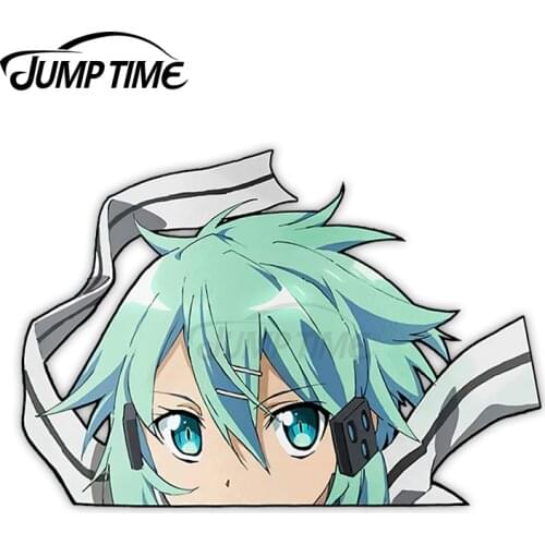 JumpTime 13 x 12 cm For Asada Shino Sword Art Online Peeker Motorcycle Bumper Car Stickers Scratch-Proof Decal Laptop Graphics