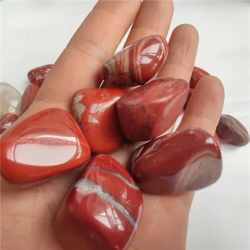 20mm-30mm Red Jasper Tumble Stones Polished Stone Healing Crystal Gemstones Fish Tank Aquarium Decor Home Ornament Stone