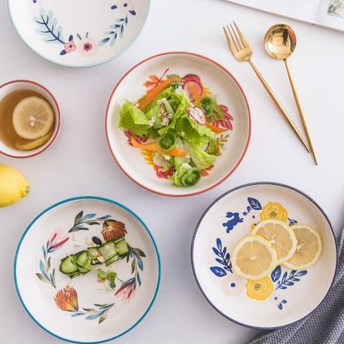 Uniho Ceramic Dessert Plate Porcelain Dinner Dishes and Plates Sets Sushi Plate Tableware Food Tray Dinnerware Cake Plate