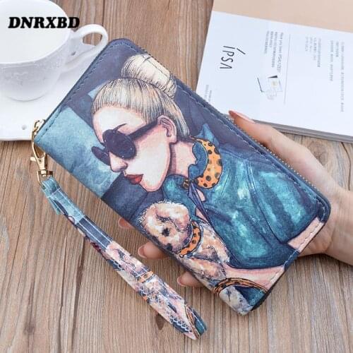 Wallet Women Clutch bag Fashion Phone Bag luxury wallet Personality printing Long Zipper Wallet Female Card wallet cartera mujer