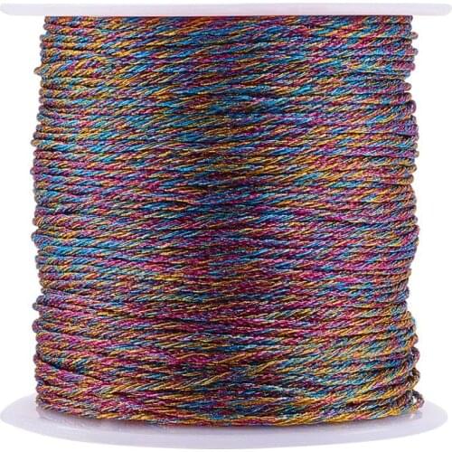 Pandahall 25 Meters 0.8mm Rope Metallic Thread Cord DIY Craft Jewelry Making Cord String Accessories