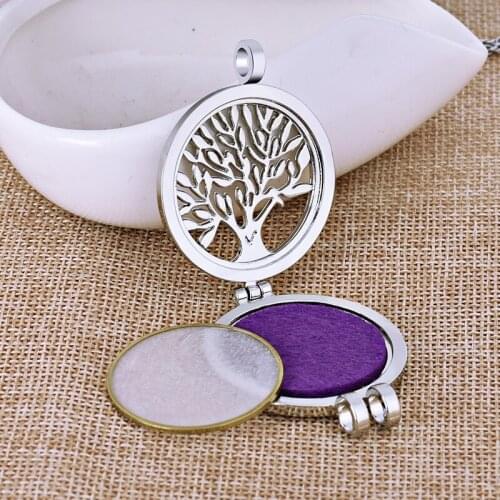 Cute Girls New Openable Luminous life Tree Pendent Necklace Women Aromatherapy Tablets Necklace Female Jewelry Party Couple Gift