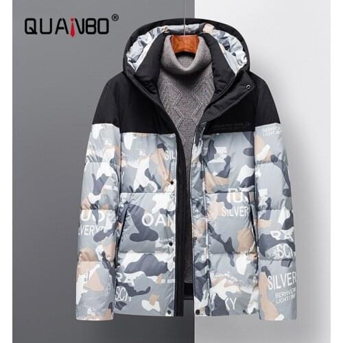 Top Grade Mens Winter Brand Parka 2021 New Arrivals Fashion Trend Camouflage Thicken Warm 90% White Duck Down Men Jacket