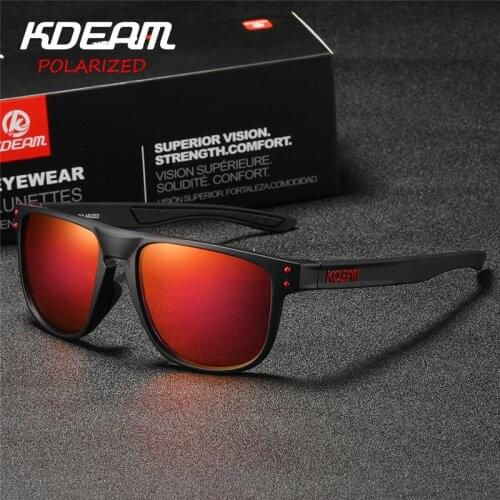 KDEAM New 2019 TR90 Frame Polarized Sunglasses Men Sport Eyewear Women oculos de sol UV400 zonnebril mirror With Case KD9377