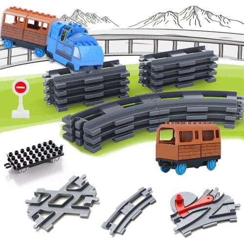 Diy Track Sets Bricks Big Size Railway Big Rail Building Block Trailer Track Accessory Car Gift DIY Child Toys Compatible Big