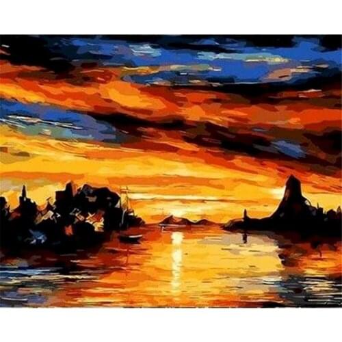 Scenery Landscape DIY 11CT Embroidery Cross Stitch Kits Craft Needlework Set Printed Canvas Cotton Thread Home Dropshipping