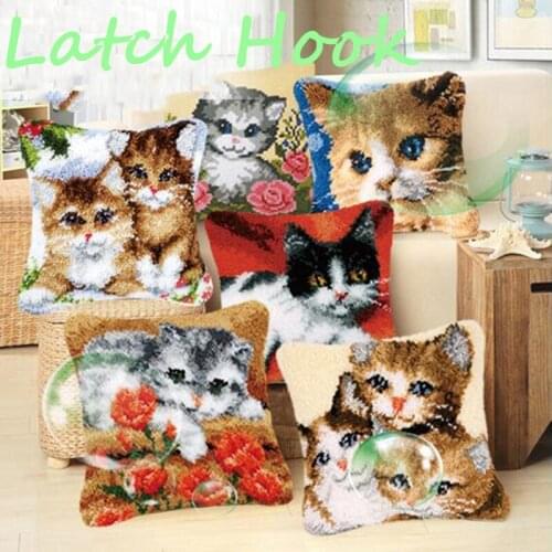 Embroidery Carpet Latch Hook Kits Rug Canvas Foamiran Crocheting Unfinished Latch Hook Cushion Pillowcase ковровая вышивка DIY
