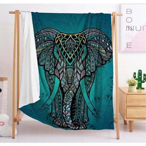 2020 new popular Bohemian elephant lion export double single boy girl throw blanket tapestry sleeping blanket soft flannel blank