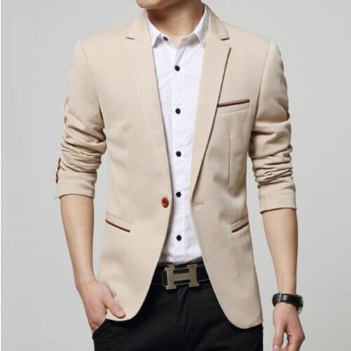 New Spring Fashion Luxury Men Blazer New Arrival Brand High Quality Cotton Slim Fit Men Suit Terno Masculino Blazers Men