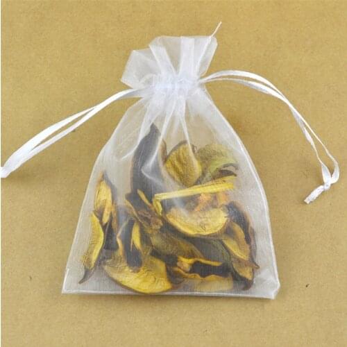 100pcs 11x16cm Organza gift bags white color Drawable Organza Bags for Wedding Christmas Gift Bags free shipping