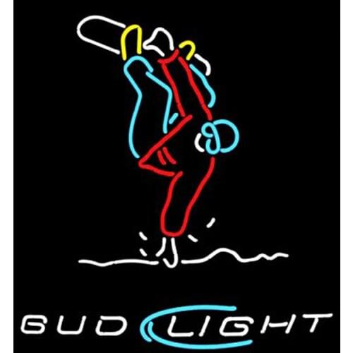 Bud Light Snowboard Trickster Custom Handmade Real Glass Tube Sport Beer Bar Motel Advertise Decoration Display Neon Sign 20X24"