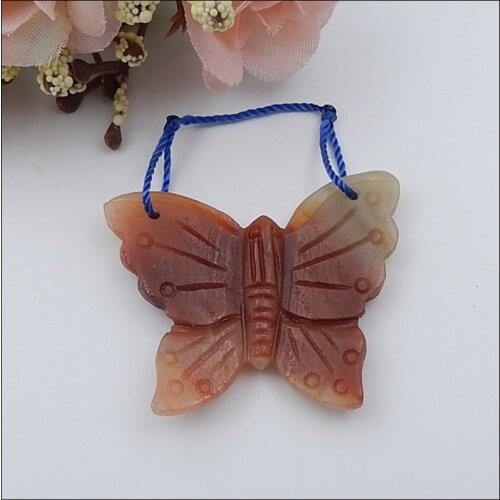 Carved Butterfly Amazonite fashion Pendant,Christmas gift, Semi-precious stones jewelry accessories,40x34x5mm,7.1g