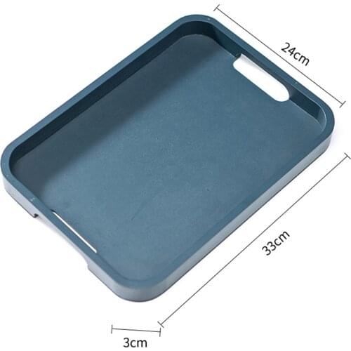 Simple Morandi color tea tray, light luxury Nordic style tea set tray, household rectangular bamboo wooden tray small