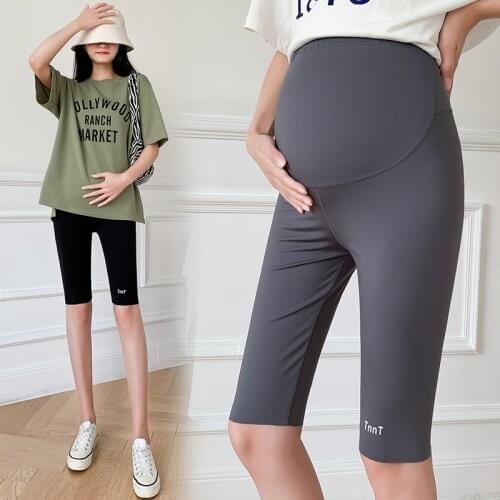 Maternity Shorts Pregnant Women Pants Elasticity Pregnancy Short High Waist Trousers Adjustable Belly 2021 Summer Leggings
