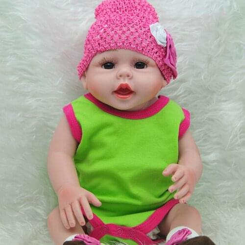 52cm Full Body Silicone Vinyl Reborn Baby Girl Doll Newborn Lifelike Handmade Toy Gift with Cloth Can Be Wash