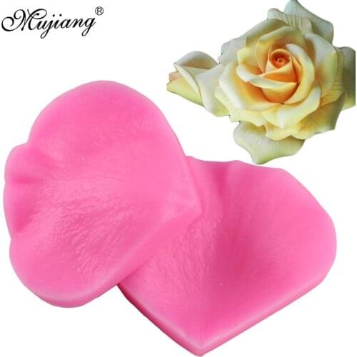 Mujiang Rose Flower Petals Silicone Cake Mold Flower Making Fondant Cake Decorating Tool For Cake Cookie Chocolate Candy Mould