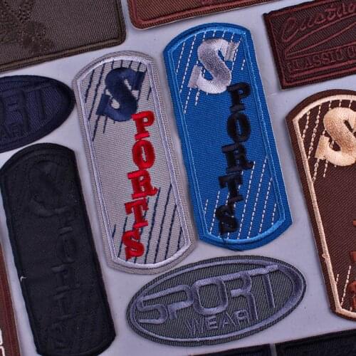 Sports Letter Patch Iron On Patches For Clothes Applique Embroidered Patches For Clothing DIY Stripes For Jeans Jackets Decor