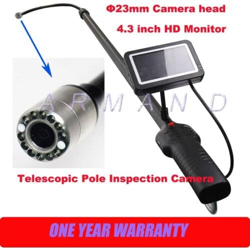 Telescopic Pole Inspection Cameras Carbon Fiber Light Weight Flexible 23mm camera Industrial Endoscope