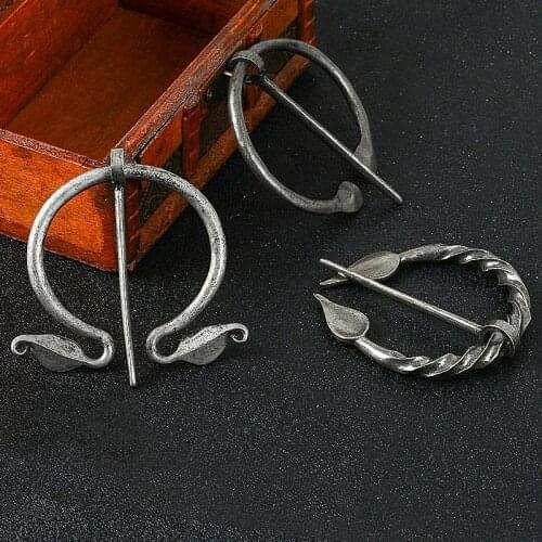 Vintage Viking Brooch For Women Men Twists Knotted Fibula Cloak Pin Shawl Brooch Pin Retro Viking Style Pins Jewelry Accessories