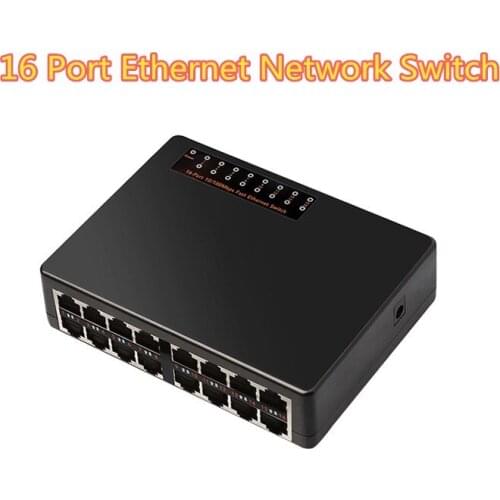 16 Port Network Switch Mini Fast Ethernet LAN RJ45 Vlan Smart Switcher 10/100Mbps Hub Full or Half duplex Exchange Switcher