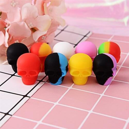 3ml Silicon Wax Jar Recipiente De Silicona Skull Style Silicone Wax Concentrate Oil Container Jar For Bho Slick Butane Hash Dab