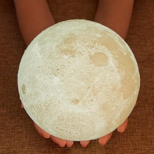 3D Printing Moon Touch Night Light Lunar Lamp Kids Gift for Bedroom Dimming Lighting USB Charging Battery