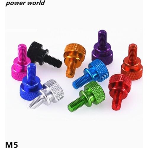 5PCS M5 Color Aluminum Alloy Computer Case Hand Screw For DIY Hand Kneeing Thumb Power Screws