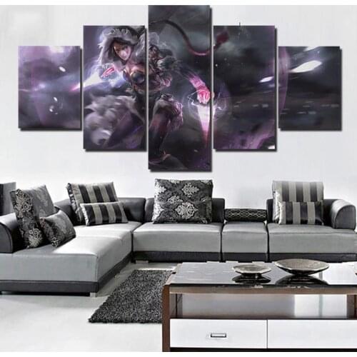 5 Pieces Dota 2 Wall Artwork Canvas Paintings Hd Prints Modern Game Poster Modular Pictures For Bedroom Home Decoration
