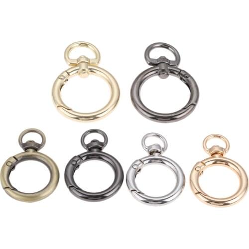 5Pcs Zinc Alloy Swivel Clip Snap Hooks for Handbag Buckle Holder Spring O Ring Bag Hook Round Trigger Spring Keyring Buckle DIY