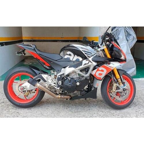 60mm Motorcycle Exhaust Muffler Slip on Full System With Middle Link Pipe For Aprilia RSV4 2009 to 2020 Modified Scooter