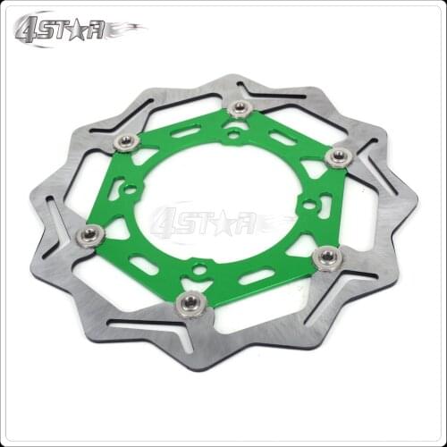 270MM Green Front Floating Brake Disc Rotor Adaptor For KAWASAKI KX125 KX250 06-08 KX250F KX450F 06-15 KLX450R 07-15 Dirt Bike