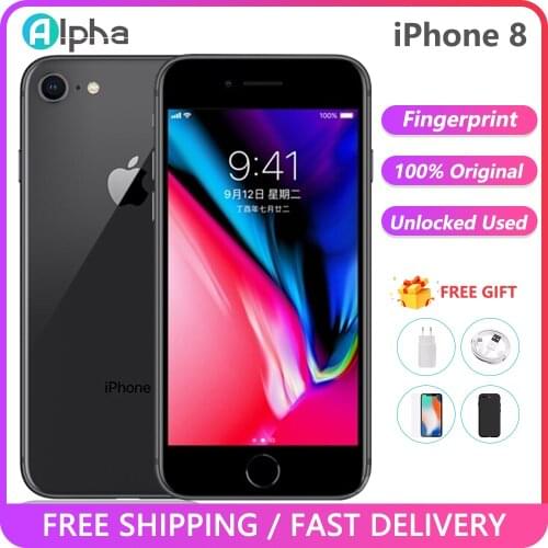 Apple iPhone 8 Used 98% New Original Unlock iPhone8 64GB/256GB 4.7 inch Hexa Core iOS Touch ID Fingerprint Mobile Phone 1821mAh