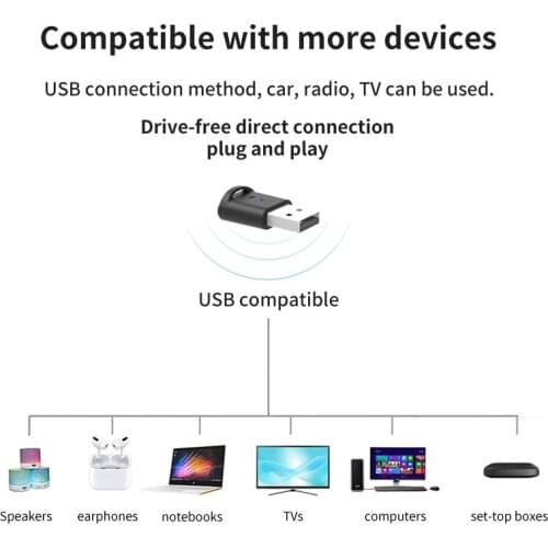 AYINO USB Bluetooth 5.0 Transmitter Audio Adapter For Airpods PC Computer PS4 Pro Nintendo Switch Bluetooth Adapter TV Mode