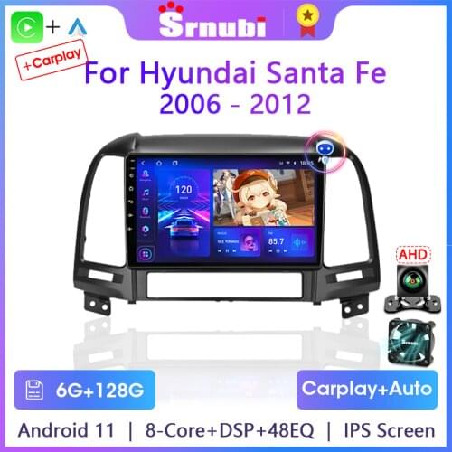 Android 10 2din Car Radio Multimedia Video Player For Hyundai Santa Fe 2 2006-2012 GPS Navigation 4G WIFI RDS DSP Carplay DVD
