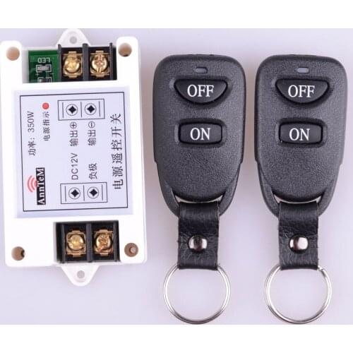 High Power 12V DC 40A 350W 1CH RF Wireless Remote Control Lighting Switch Input 12V Output 12V Wireless Receiver With Black TX