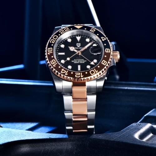 40MM PAGANI DESIGN GMT Watch Business Casual Automatic Watch Luxury Sapphire Glass Mechanical Wristwatch Waterproof Mens Watch