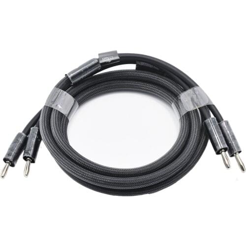 Hi-Fi Speaker cable cord Banana plugs 6ft 1.8 M with Nylon mesh(OFC conductor+AL braiding+Nylon mesh)