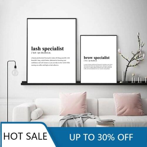 Lash Specialist Definition Prints Brow Specialist Quotes Wall Art Canvas Painting Poster Eyelash Eyebrow Beauty Salon Room Decor