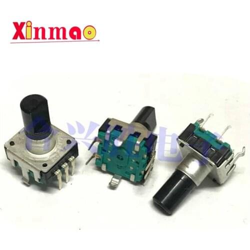 2PCS 360 Degree Rotary Encoder EC12 RE12 Audio Encoder Coding 5Pin 24 Position With Push Button Switch Handle Length 12.5MM
