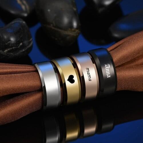 Personalized Name Rings Engraved Letter Number Stainless Steel Men Women 6 Color Couple Finger Ring Party Wedding Jewelry Gift